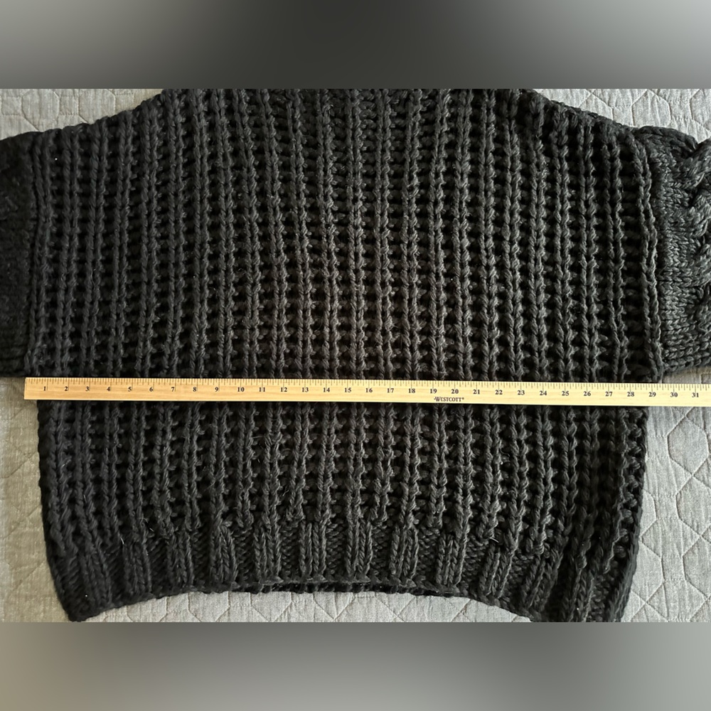 NWOT POL Chunky Knit Boxy Black Short-Sleeved Sweater - POL S fits up to 1-2X - Picture 6 of 9